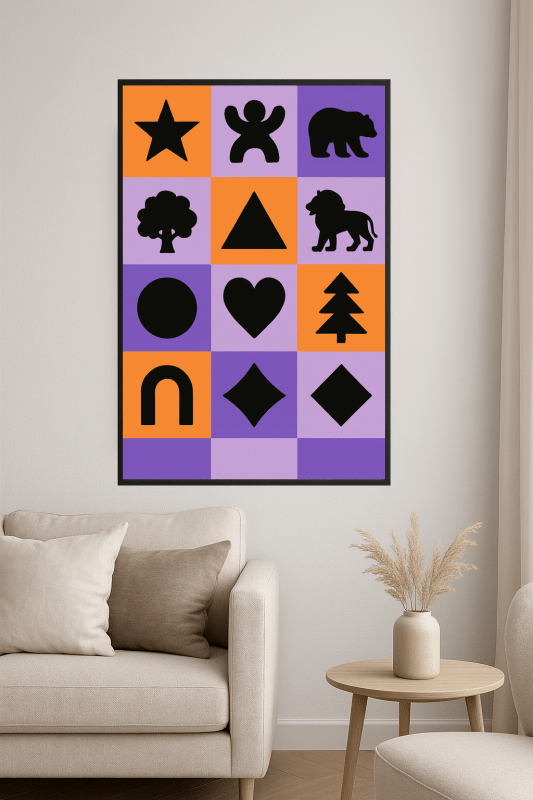 Kolorowe Kształty - Druk Sztuki - CasaNookDecor
