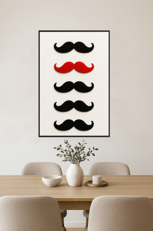 Kolorowy Plakat Sztuki Z Wąsami - CasaNookDecor