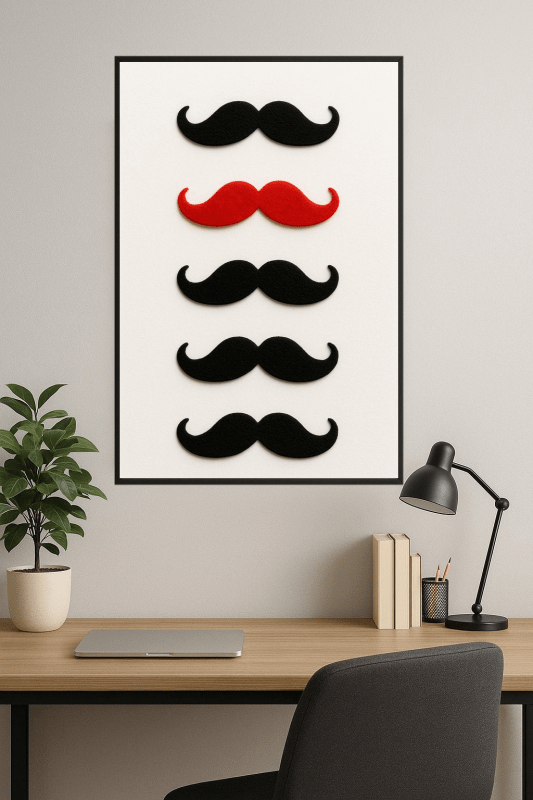 Kolorowy Plakat Sztuki Z Wąsami - CasaNookDecor