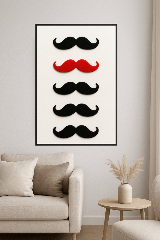 Kolorowy Plakat Sztuki Z Wąsami - CasaNookDecor