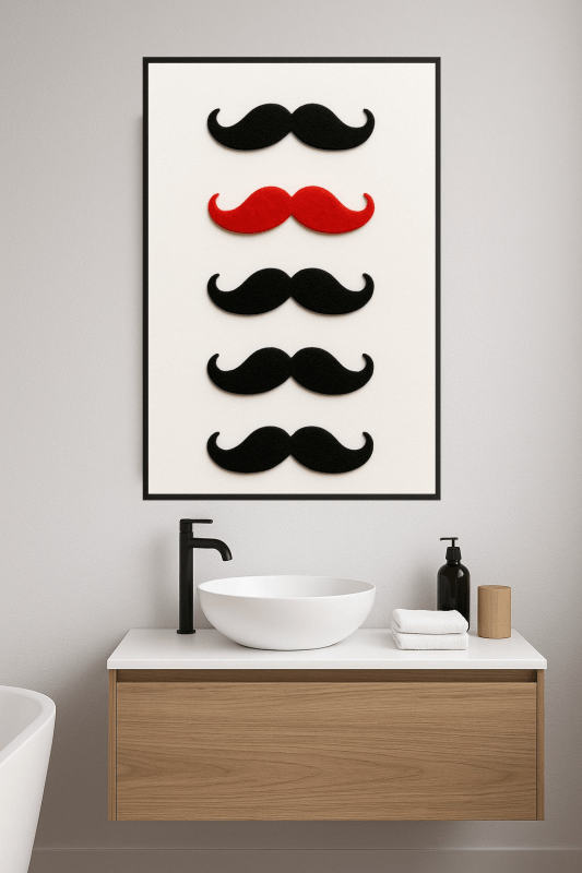 Kolorowy Plakat Sztuki Z Wąsami - CasaNookDecor
