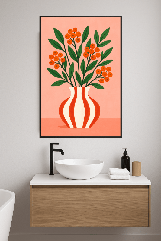 Kolorowy Wazon Z Liśćmi I Jagodami - CasaNookDecor