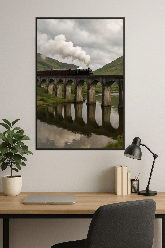 Krajobraz Wiaduktu Pociągu Parowego - CasaNookDecor