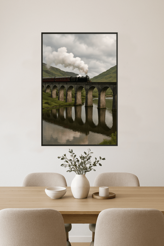 Krajobraz Wiaduktu Pociągu Parowego - CasaNookDecor