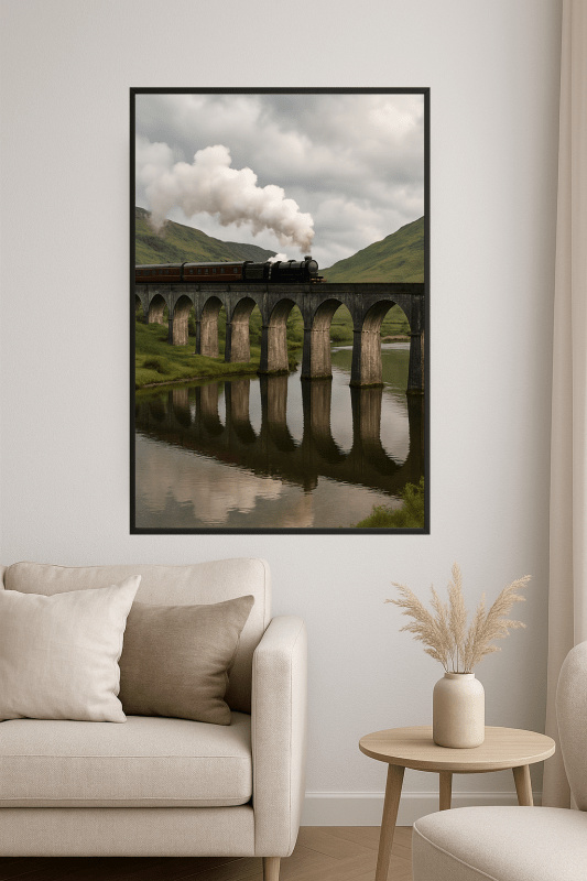 Krajobraz Wiaduktu Pociągu Parowego - CasaNookDecor