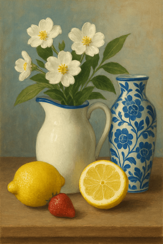 Kwiatowa Kompozycja Martwej Natury - CasaNookDecor