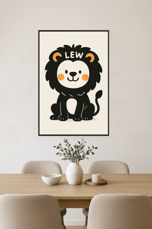 Lew: Kreskówkowy Lew - CasaNookDecor
