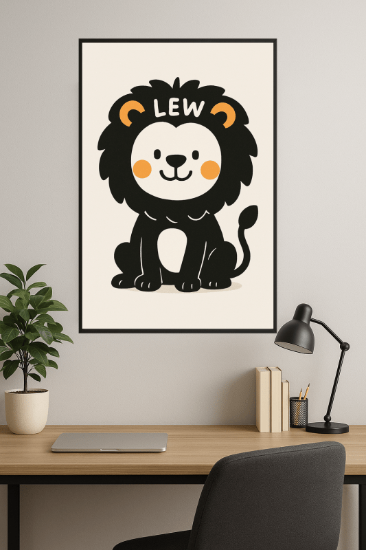 Lew: Kreskówkowy Lew - CasaNookDecor