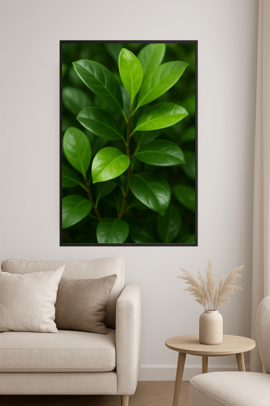 Lśniący Zielony Wzór Roślinny - CasaNookDecor