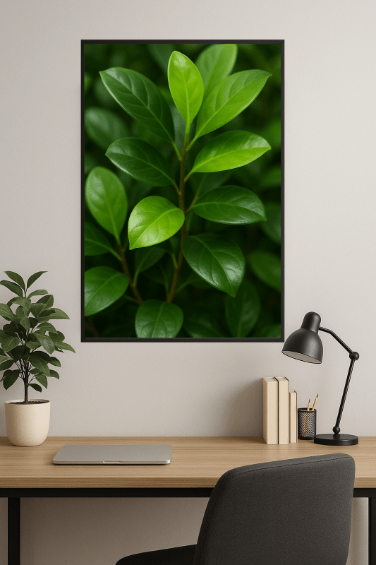 Lśniący Zielony Wzór Roślinny - CasaNookDecor