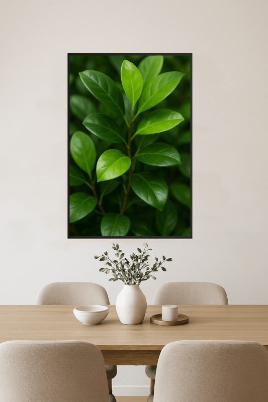 Lśniący Zielony Wzór Roślinny - CasaNookDecor