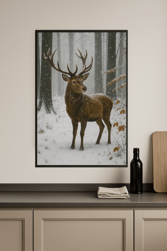 Majestatyczny Zimowy Jeleń - CasaNookDecor