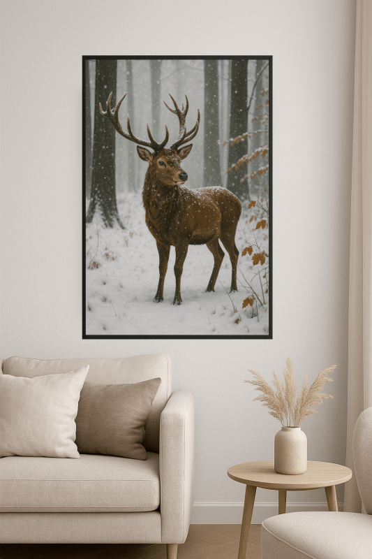 Majestatyczny Zimowy Jeleń - CasaNookDecor