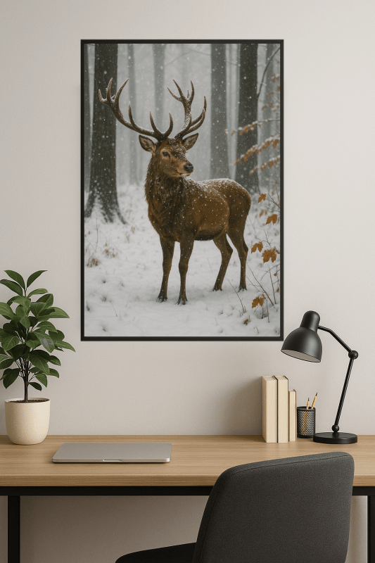 Majestatyczny Zimowy Jeleń - CasaNookDecor
