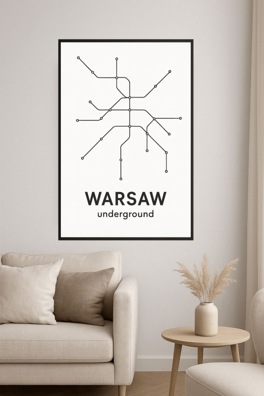 Mapa Metra Warszawy - CasaNookDecor