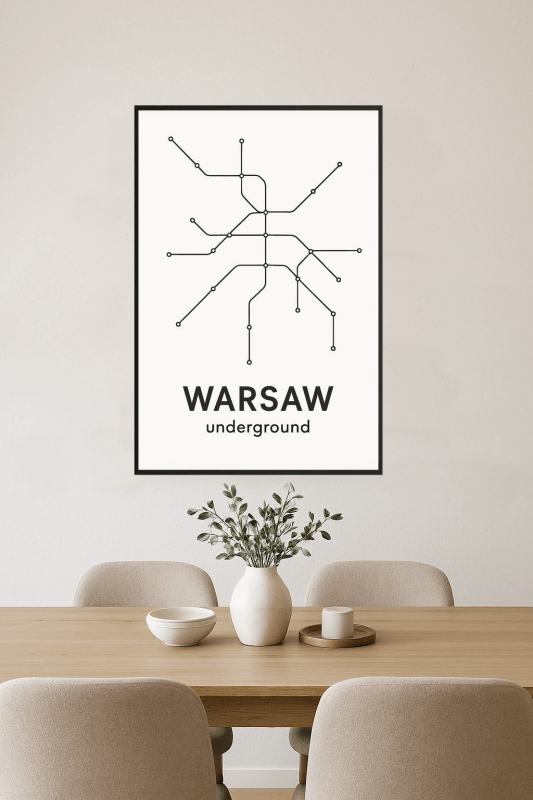 Mapa Metra Warszawy - CasaNookDecor
