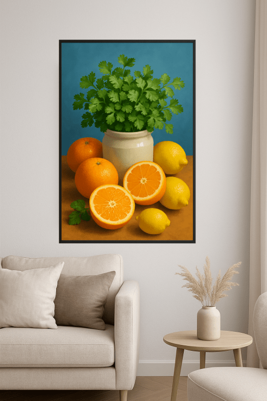 Martwa Natura z Cytrusami i Ziołami - CasaNookDecor