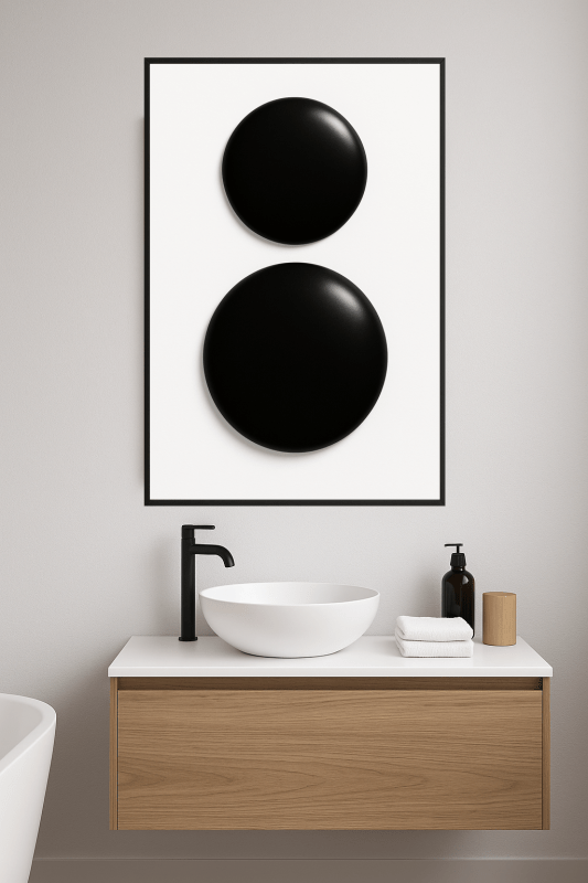 Minimalistyczna Sztuka Czarnego Koła - CasaNookDecor