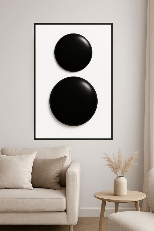 Minimalistyczna Sztuka Czarnego Koła - CasaNookDecor