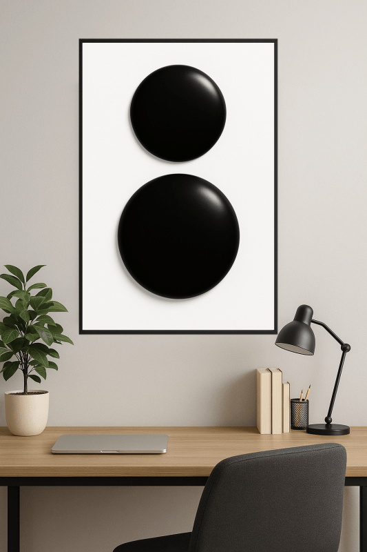 Minimalistyczna Sztuka Czarnego Koła - CasaNookDecor
