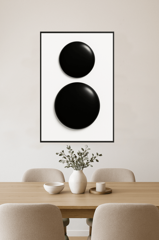 Minimalistyczna Sztuka Czarnego Koła - CasaNookDecor