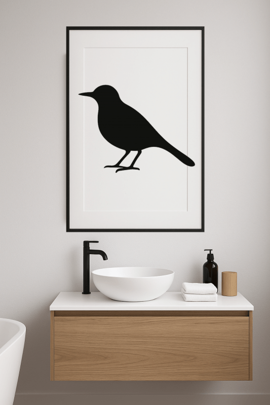 Minimalistyczna Sztuka Czarnego Ptaka - CasaNookDecor