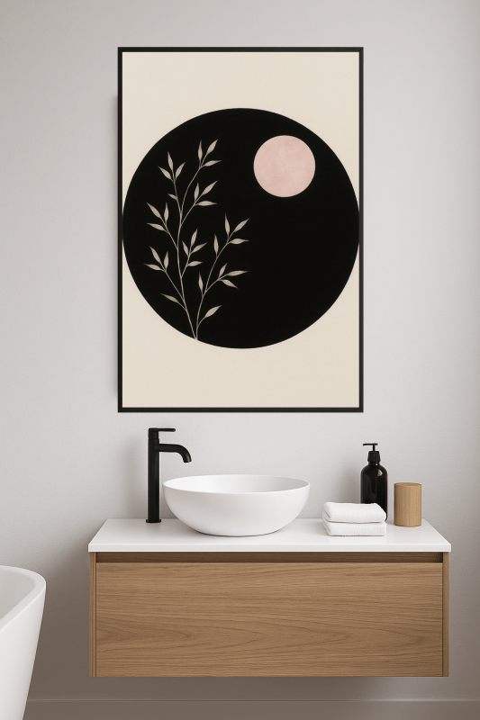 Minimalistyczna Sztuka Księżyca i Roślin - CasaNookDecor