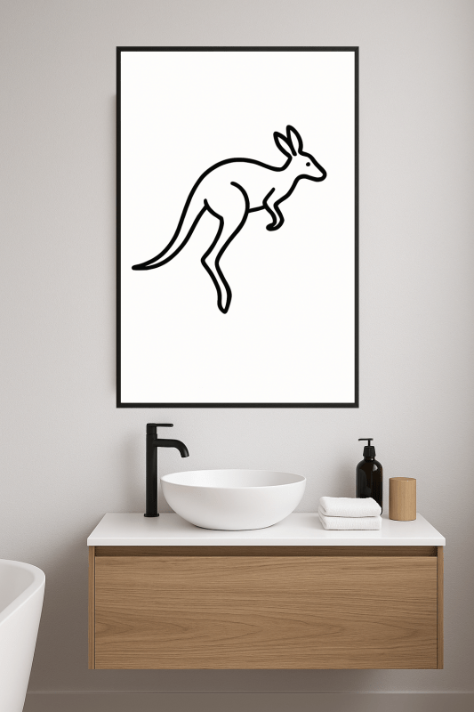 Minimalistyczna Sztuka Linii Kangura - CasaNookDecor