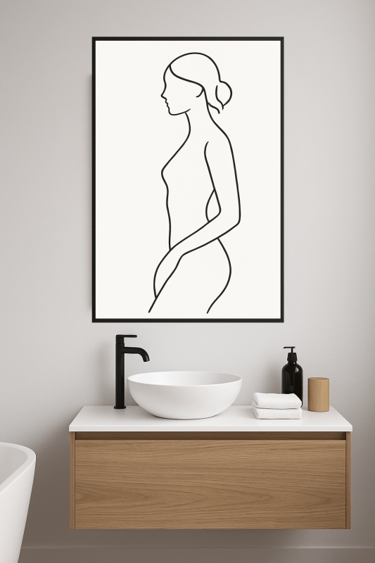 Minimalistyczna Sztuka Linii Kobiecej - CasaNookDecor
