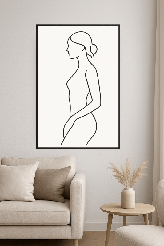 Minimalistyczna Sztuka Linii Kobiecej - CasaNookDecor