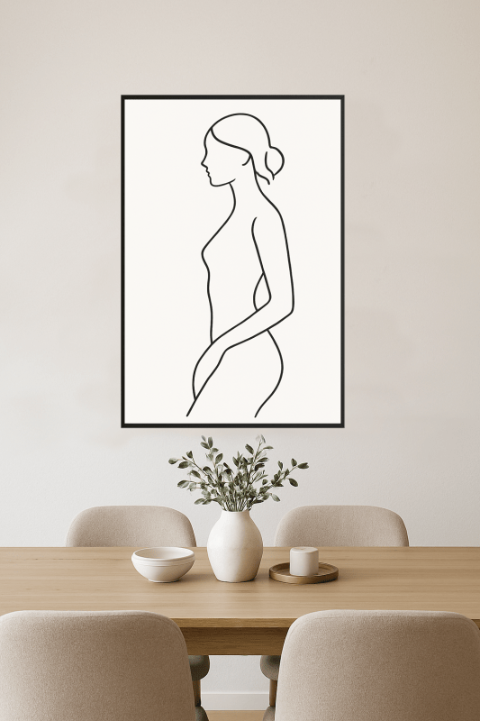 Minimalistyczna Sztuka Linii Kobiecej - CasaNookDecor