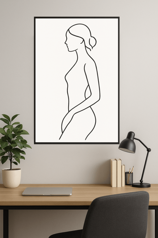 Minimalistyczna Sztuka Linii Kobiecej - CasaNookDecor