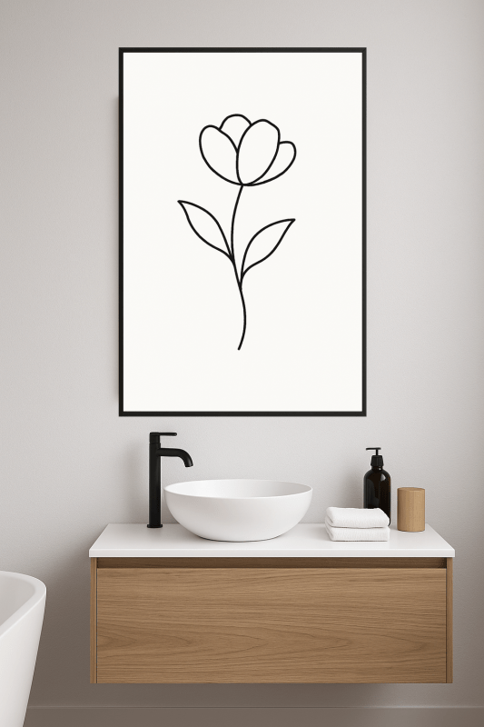 Minimalistyczna Sztuka Linii Kwiatów - CasaNookDecor
