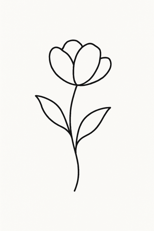 Minimalistyczna Sztuka Linii Kwiatów - CasaNookDecor