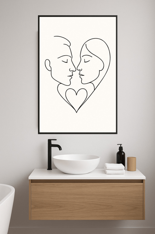 Minimalistyczna Sztuka Linii Miłości - CasaNookDecor