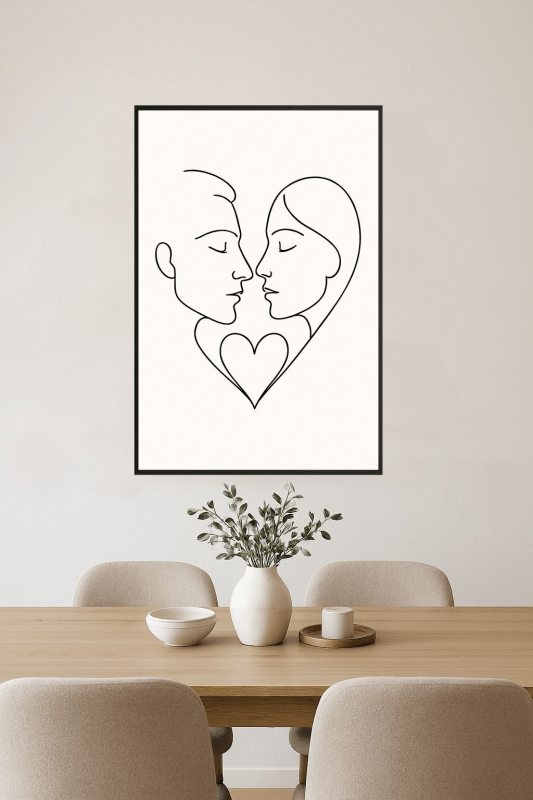 Minimalistyczna Sztuka Linii Miłości - CasaNookDecor