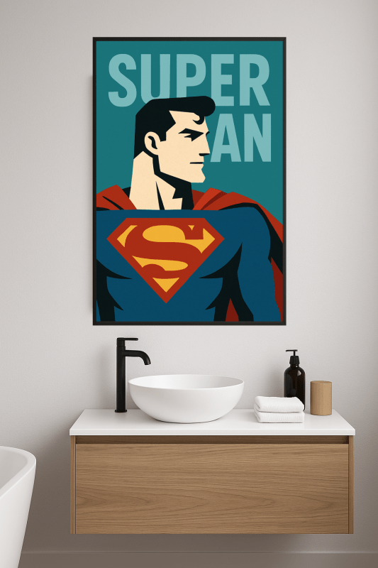 Minimalistyczna Sztuka Supermana - CasaNookDecor