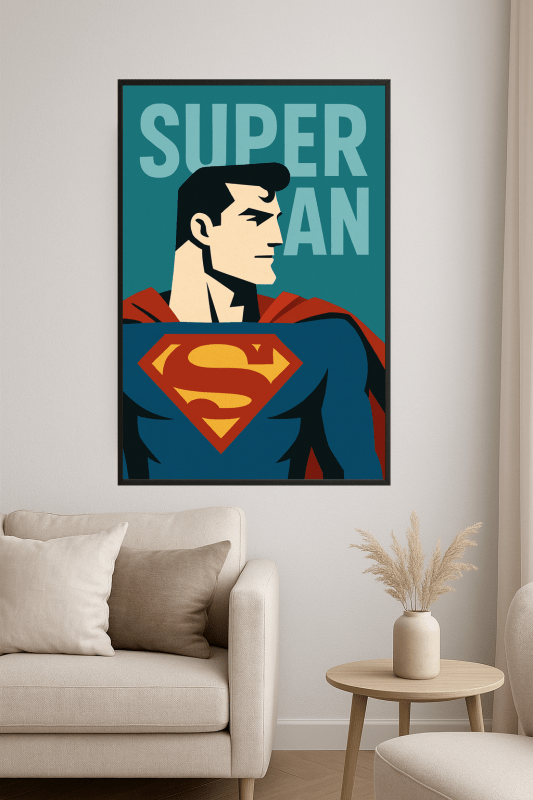 Minimalistyczna Sztuka Supermana - CasaNookDecor
