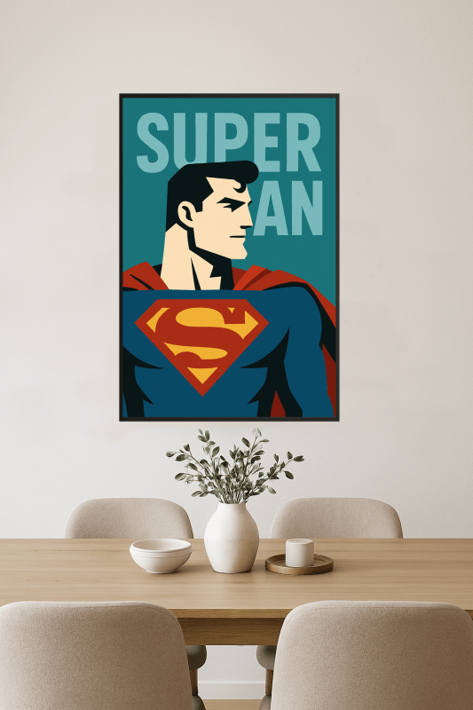 Minimalistyczna Sztuka Supermana - CasaNookDecor