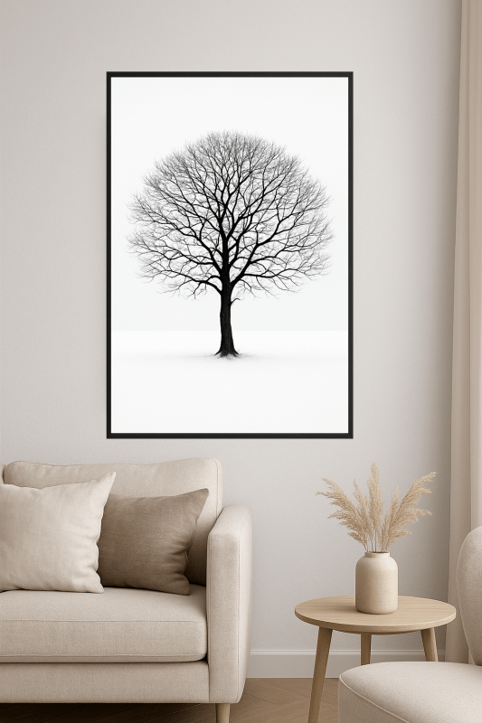 Minimalistyczna Sztuka Sylwetki Drzewa - CasaNookDecor