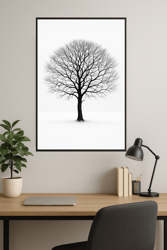 Minimalistyczna Sztuka Sylwetki Drzewa - CasaNookDecor