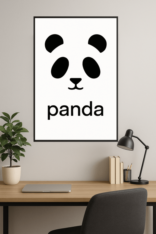 Minimalistyczna Sztuka Twarzy Pandy - CasaNookDecor