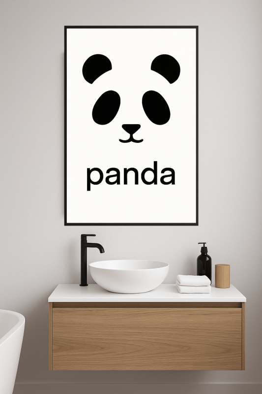 Minimalistyczna Sztuka Twarzy Pandy - CasaNookDecor