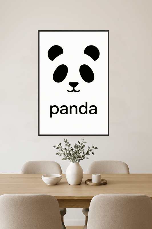 Minimalistyczna Sztuka Twarzy Pandy - CasaNookDecor