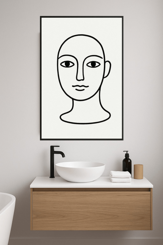 Minimalistyczna Sztuka Twarzy w Linii - CasaNookDecor