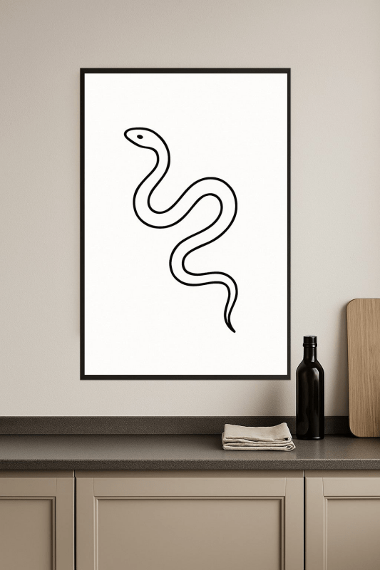 Minimalistyczna Sztuka Węża w Linii - CasaNookDecor