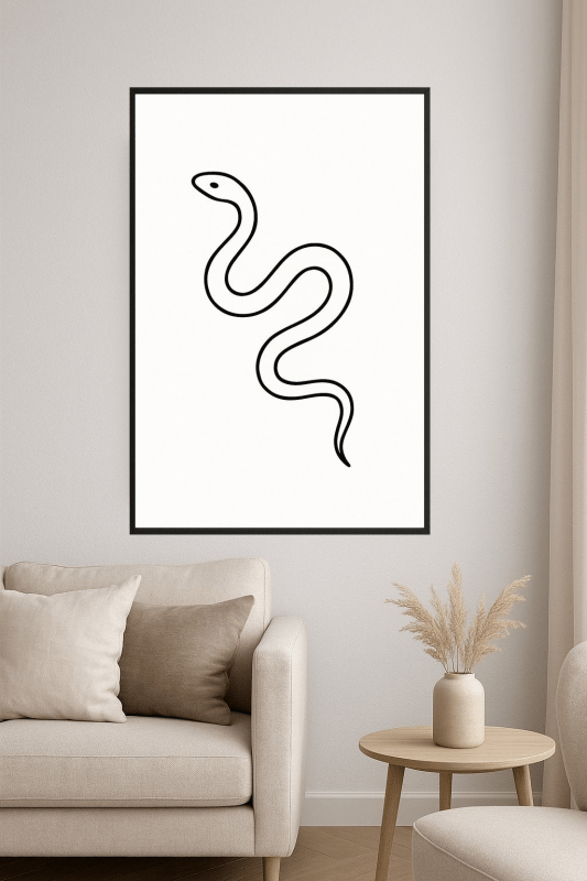 Minimalistyczna Sztuka Węża w Linii - CasaNookDecor