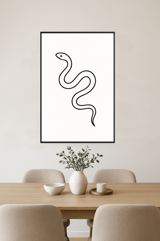 Minimalistyczna Sztuka Węża w Linii - CasaNookDecor