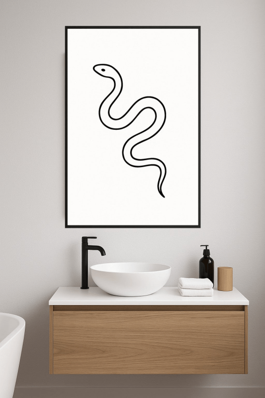 Minimalistyczna Sztuka Węża w Linii - CasaNookDecor