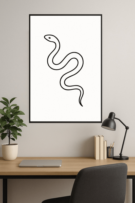 Minimalistyczna Sztuka Węża w Linii - CasaNookDecor